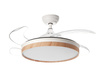 Wentylator BLANES biały, drewno Ø107 DC 32W LED 36W CCT zmienna barwa, pilot