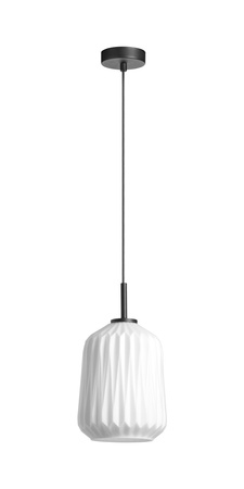 Lampa wisząca TAMIS czarny Ø200 1xE27 klosz biały