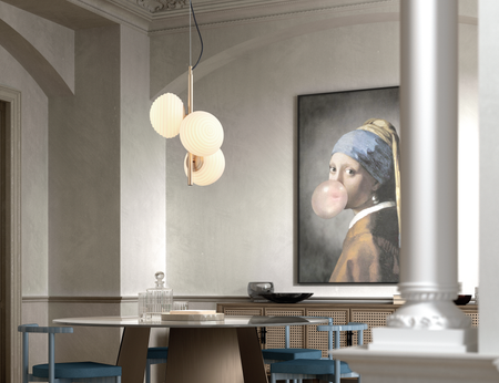 Lampa wisząca CIAO mosiądz mat 3xE27 Ø18