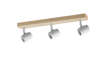 Lampa sufitowa ETNIA R3 biały mat 3xE27, naturalne drewno sosnowe