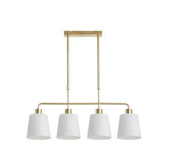 Lampa wisząca DEKO mosiądz mat 4xE27 szklany klosz