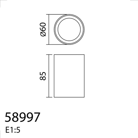 Lampa sufitowa łazienkowa GALILEO S biały mat GU10 ø60x85mm IP44
