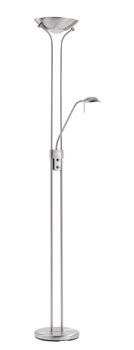 Lampa podłogowa DINA chrom matowy LED 3000K 18W+5W ściemniana