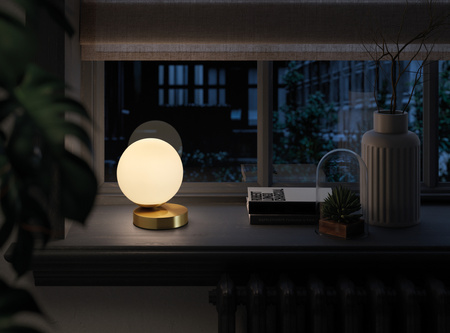 Lampa stołowa PUNT mosiądz mat 1xE27 włącznik dotykowy