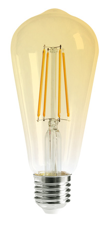 Żarówka LED ST64 E27 8W 2700K filament bursztynowa