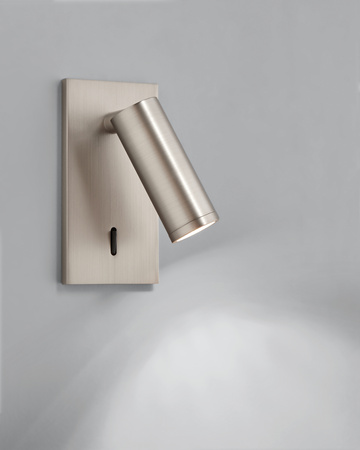 Lampa ścienna podtynkowa ASIA nikiel mat LED 3W 120x60mm 3000K + włącznik