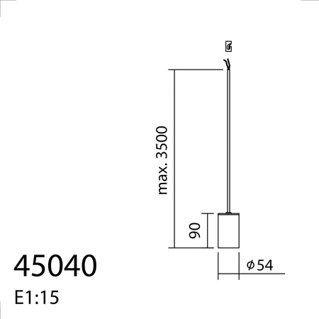 Lampa wisząca KOPA bez podufitki, mosiądz mat, orzech 1xE27 (podsufitka kod 589159100)