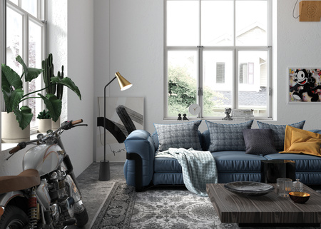 Lampa podłogowa TAMET czarny mat, mosiądz mat 1xE27