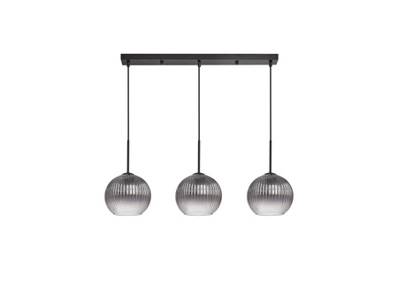 Lampa wisząca CANICA czarny, szkło dymione Ø20 3xE27