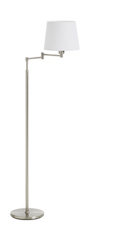 Lampa podłogowa MAGMA S chrom matowy 1xE27 regulowana, abażur biały w komplecie