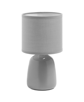 Lampa stołowa BISBAL szary E14 ceramiczna, abażur szary