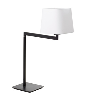 Lampa stołowa FINESS S czarny mat 1xE27 regulowana, abażur biały w komplecie