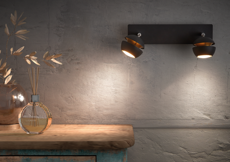 Lampa sufitowa MIC R2 2xGU10 czarny mat, złoty