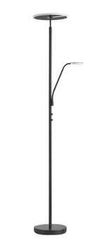 Lampa podłogowa VEGA czarny 40W+5W 3000K ściemniacz z włącznikiem