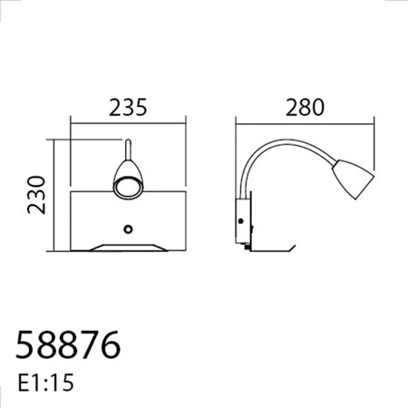 Lampa ścienna TURA czarny 1xGU10 USB typ C