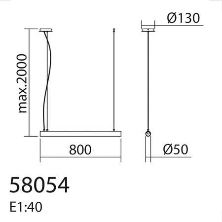 Lampa wisząca OSLO nikiel mat LED 20W 3000K szkło transparentne, ściemnialna