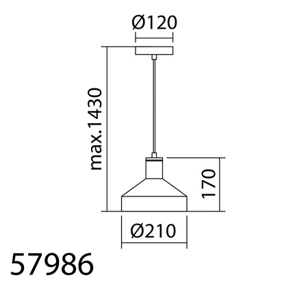 Lampa wisząca RITA biały, chrom matowy Ø210 1xE27