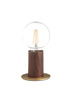 Lampa stołowa KOPA mosiądz mat, orzech 1xE27