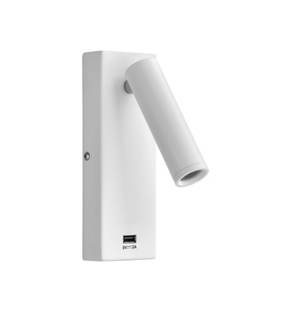 Lampa ścienna CHELSEA LED 3W biały mat 3000K + USB