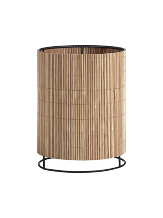 Lampa stołowa RAIL czarny  1xE27 abażur z naturalnego bambusu