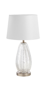 Lampa stołowa BUBLE chrom matowy, szkło 1xE27 abażur biały