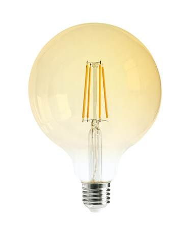Żarówka LED G95 E27 8W 2700K filament bursztynowa