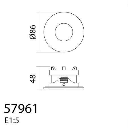 Lampa podtynkowa łazienkowa DARBY czarny GU10 ø86mm IP65