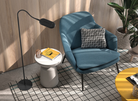 Lampa podłogowa ROBIN czarny 10W 620lm CCT zmienna barwa, ściemniacz