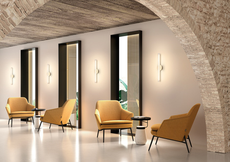 Lampa ścienna OSLO mosiądz mat LED 16W 3000K szkło transparentne, ściemnialna