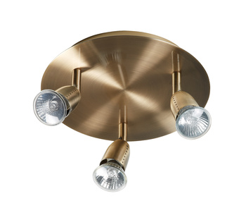 Lampa sufitowa ECCO 3xGU10 mosiądz antyczny