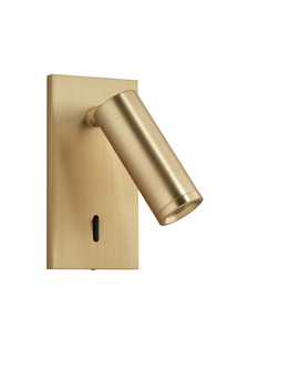 Lampa ścienna podtynkowa ASIA mosiądz mat LED 3W 120x60mm 3000K + włącznik