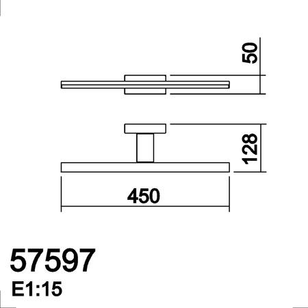 Lampa łazienkowa TIWALL chrom LED 12W 450mm 3000K IP44