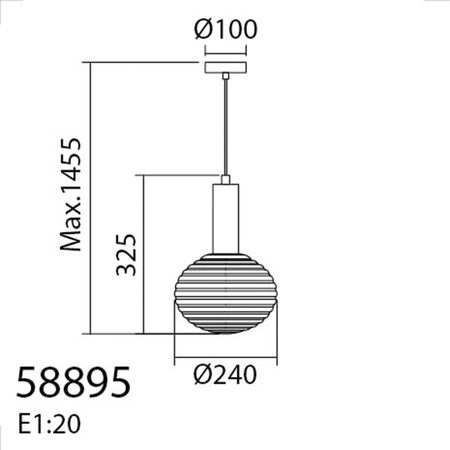Lampa wisząca CIAO mosiądz mat 1XE27 Ø18