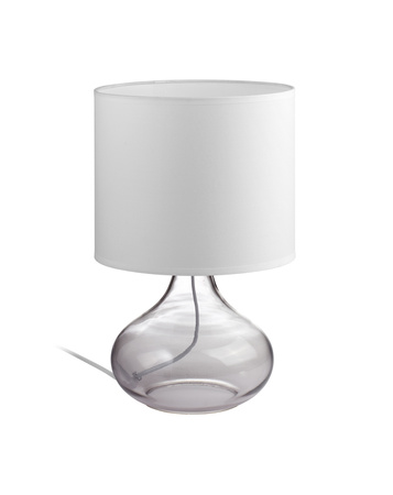 Lampa stołowa ORIANA dymiony E27 abażur biały