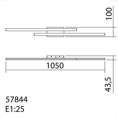 Lampa sufitowa KUSI chrom matowy LED 2x20W 105cm 5000K