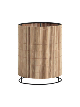 Lampa stołowa RAIL czarny  1xE27 abażur z naturalnego bambusu