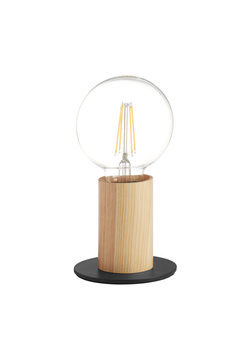 Lampa stołowa KOPA czarny mat, drewniany naturalny 1xE27