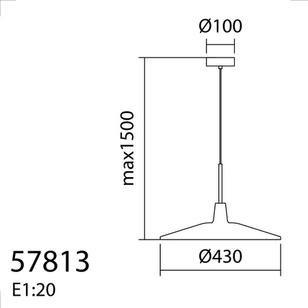 Lampa wisząca DENVER biały Ø43 E27