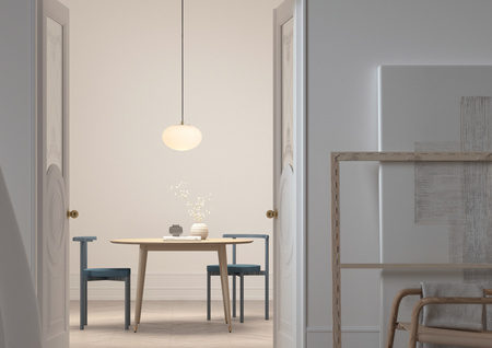 Lampa wisząca PRESS mosiądz mat 1xE27 Ø22cm szkło mleczne