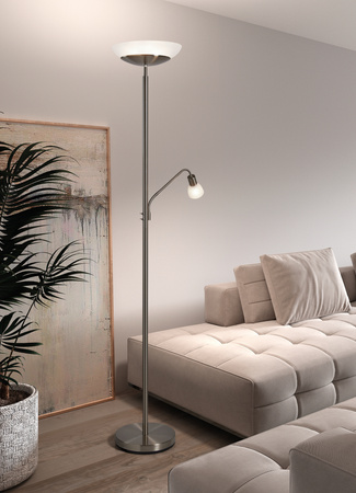 Lampa podłogowa SARA chrom matowy 2xE27 +1xE14