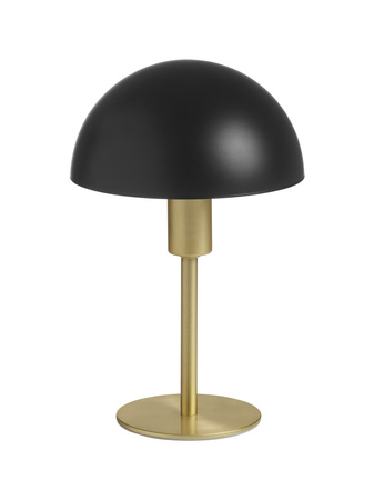 Lampa stołowa POMA mosiądz mat, czarny klosz E14