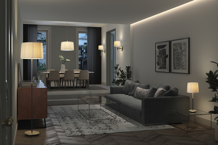 Lampa wisząca JULIETTE chrom matowy, czarny mat 3xE27 (abażur zamawiany osobno)