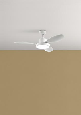 Wentylator RIGA biały Ø120 DC 32W 3A + LED 36W CCT zmienna barwa