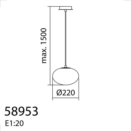 Lampa wisząca PRESS czarny 1xE27 Ø22cm szkło mleczne