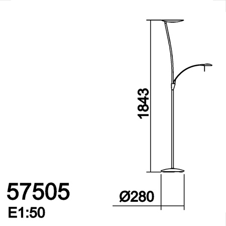 Lampa podłogowa ZENIT nikiel mat LED 30W+10W+7W 3000K ściemnialna