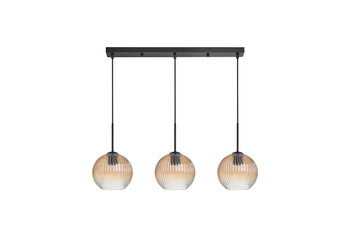 Lampa wisząca CANICA czarny, szkło bursztynowe Ø20 3xE27