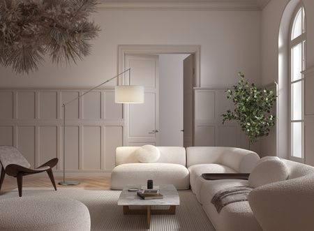 Lampa podłogowa ALTISSIMA regulowana chrom matowy 1xE27 abażur biały w komplecie