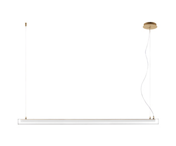 Lampa wisząca OSLO mosiądz mat LED 32W 3000K szkło transparentne, ściemnialna