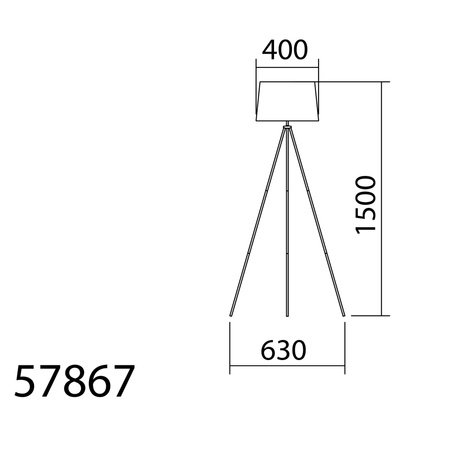 Lampa podłogowa TRIPODE biały mat 1xE27 abażur ivory