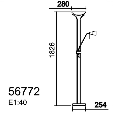 Lampa podłogowa DORÍS 2xE27+1xE14 czarny